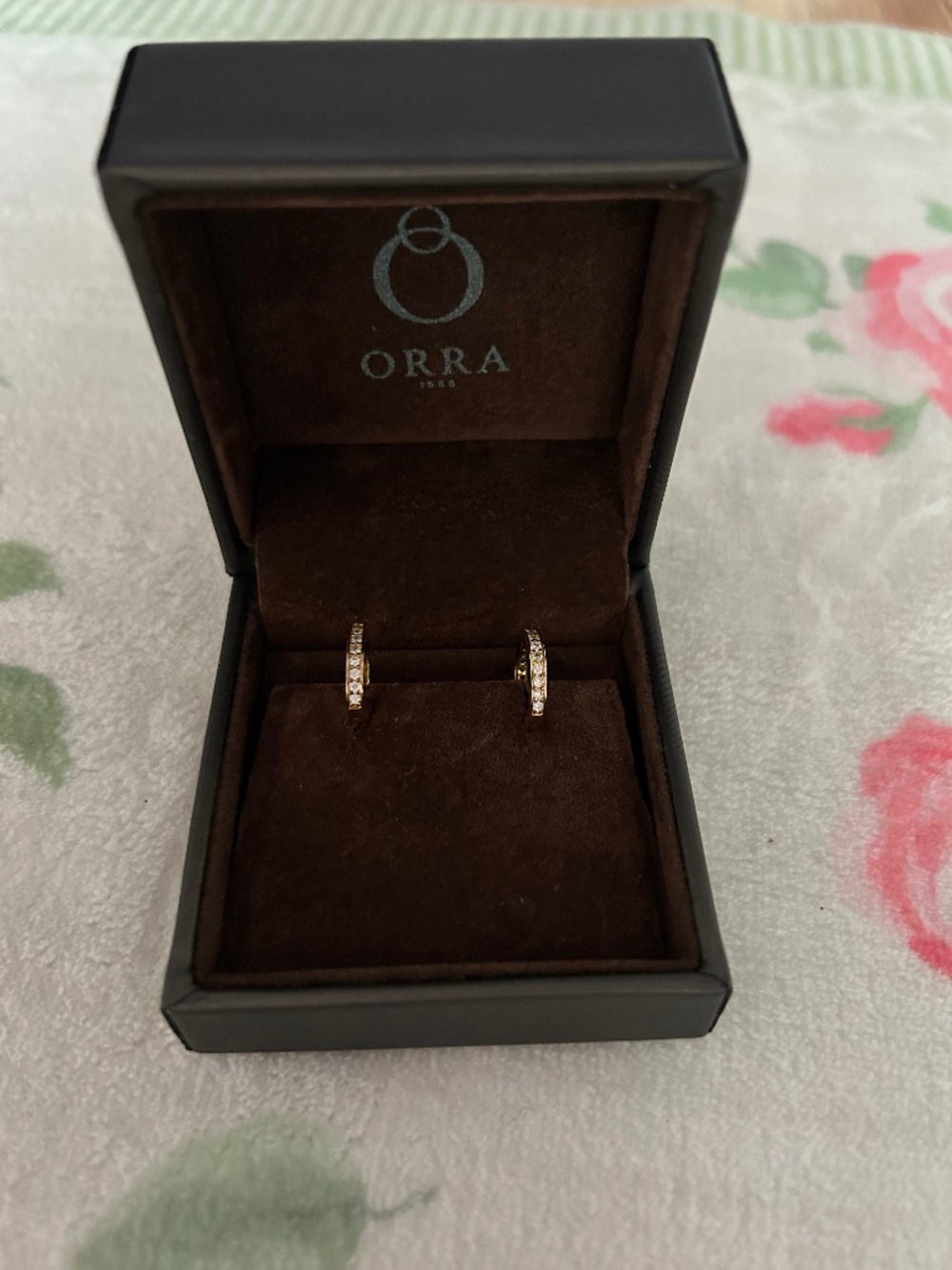 Diamond Gold Plated Hoop Earrings
